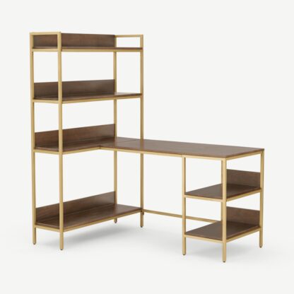 Lomond Adjustable Corner Desk with Shelves