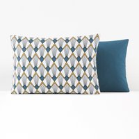 Elisa Blue Art Deco 100% Cotton Percale 180 Thread Count Pillowcase PunkCow