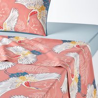 Grues Exotic Bird 100% Cotton Percale 180 Thread Count Flat Sheet PunkCow