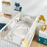 Printed Cot Bumper in Cotton Percale PunkCow